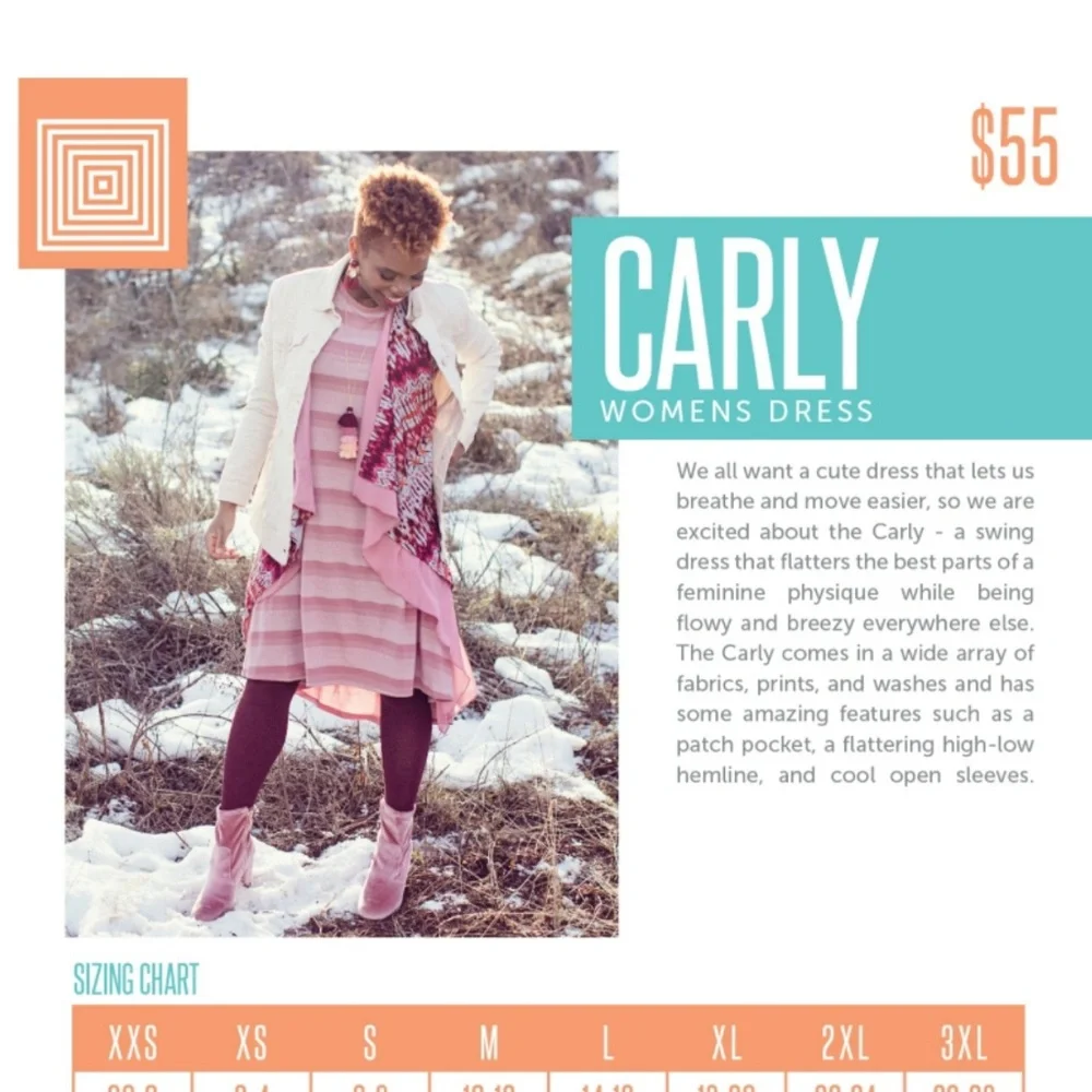 Lularoe Purple Slash Design XS Carly Dress
